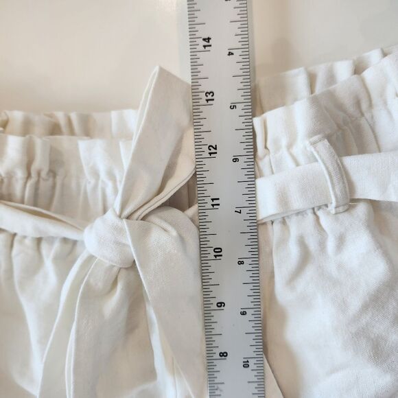 Lulu's Paper Bag Shorts Women's S Ivory Tie Waist Belt Loops - Picture 12 of 16
